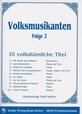 Musiknoten zu Volksmusikanten Folge 2 arrangiert/komponiert von Rudi Seifert (Sammelheft) - Musikverlag Seifert
